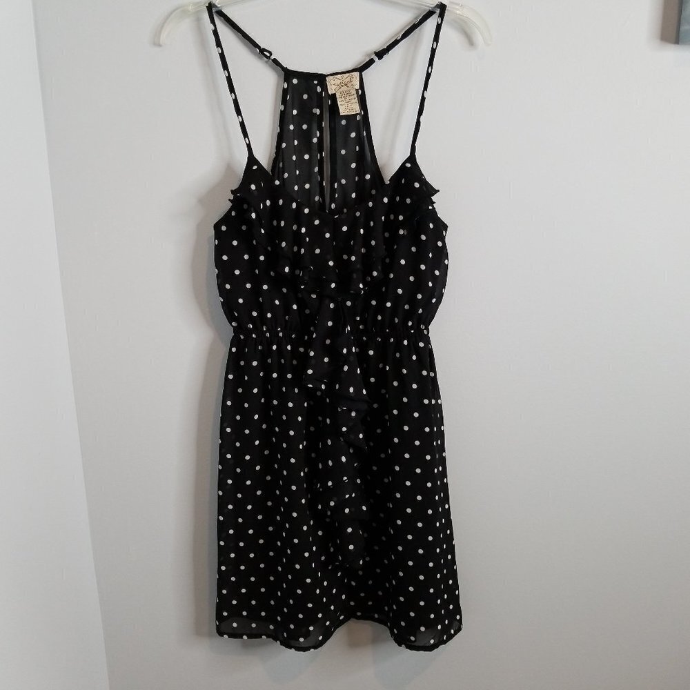 Eyelash Black & White polka dot sundress dress